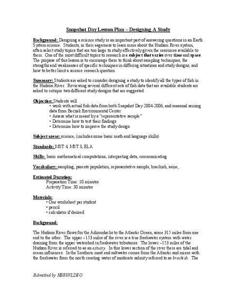 Designing a Study Lesson Plan