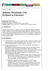 Judaism Christianity Unit: Scripture as Literature Unit Plan