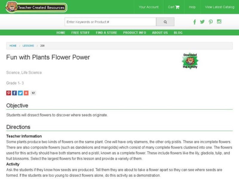 Fun with Plants Flower Power Lesson Plan