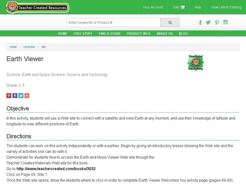 Earth Viewer Lesson Plan