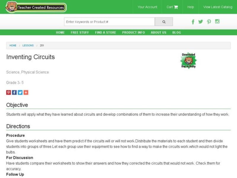 Inventing Circuits Lesson Plan