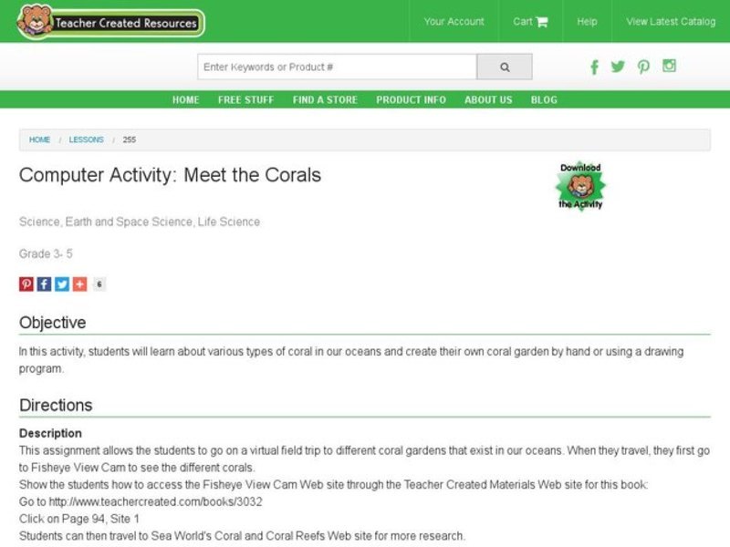 Meet the Corals Lesson Plan