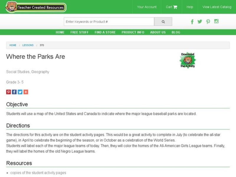 Where the Parks Are Lesson Plan