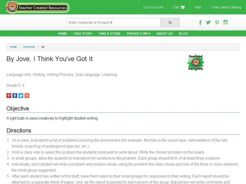 By Jove, I Think You've Got It Lesson Plan