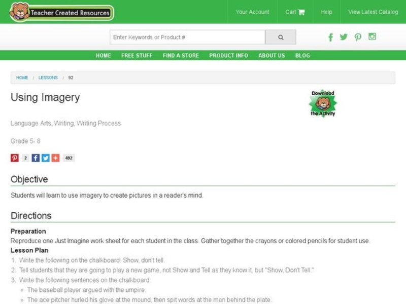 Using Imagery Lesson Plan