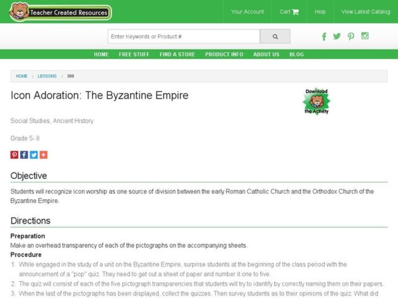 Icon Adoration: The Byzantine Empire Lesson Plan