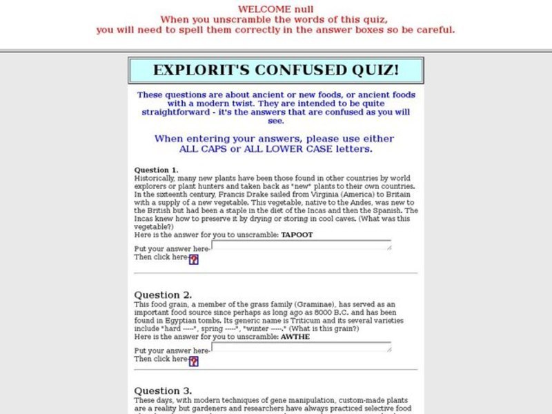 Explorit's Confused Quiz! Interactive
