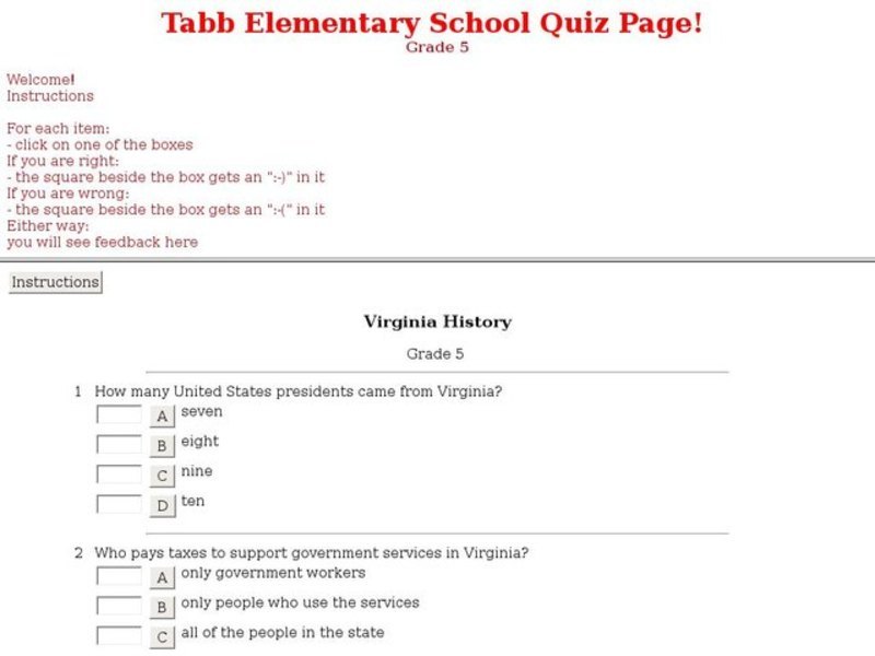 Virginia History Quiz Interactive