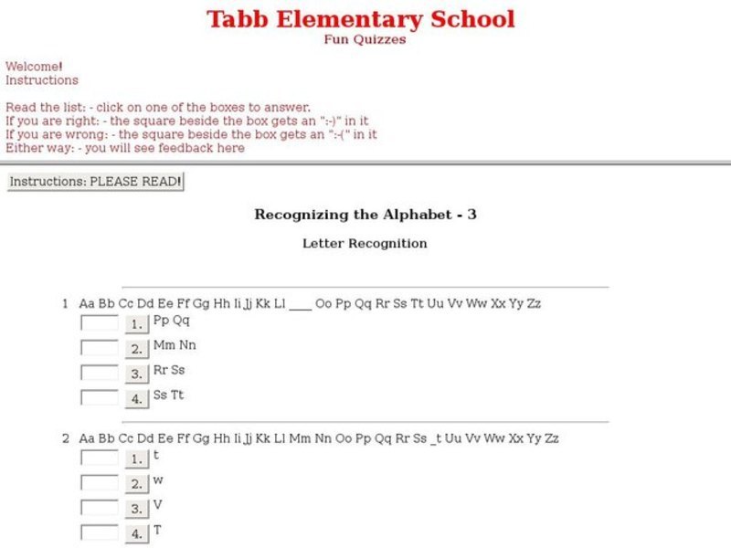 Recognizing the Alphabet - Letter Recognition Interactive