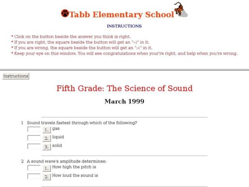 Fifth Grade: The Science of Sound Interactive