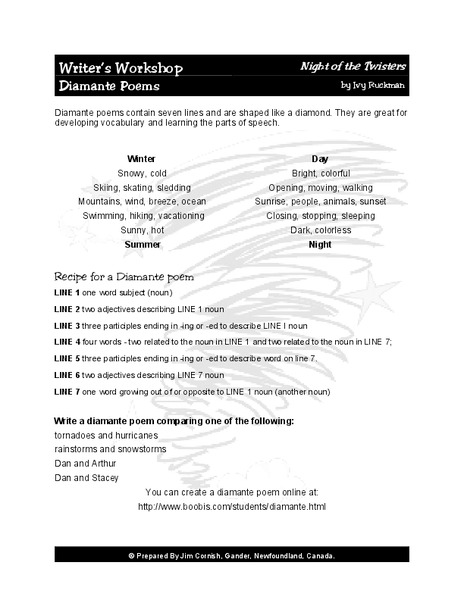 Diamante Poems Lesson Plan