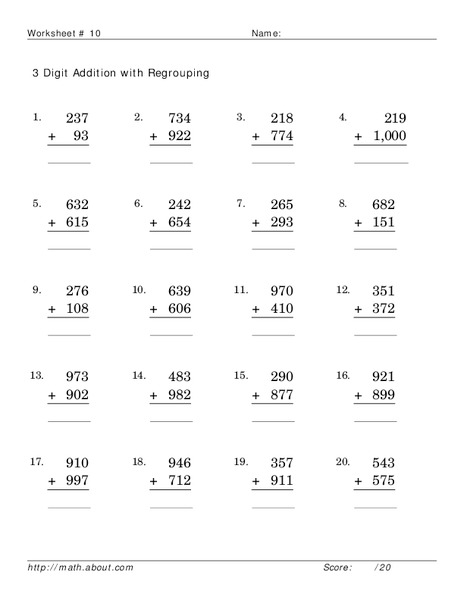 3-Digit Addition With Regrouping Lesson Plan