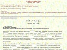 Articles: A Basic Quiz Interactive