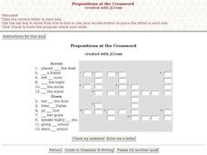 Prepositions at the Crossword Interactive