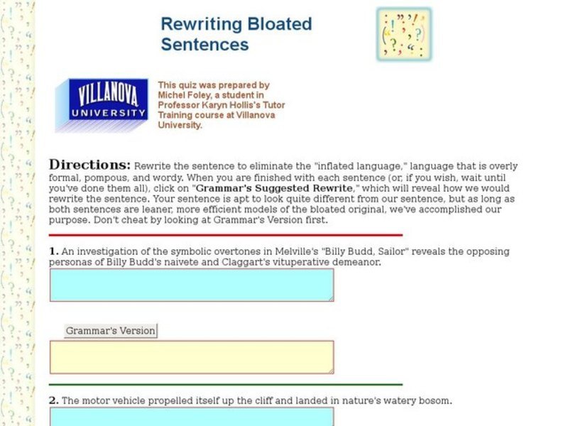 Rewriting Bloated Sentences Interactive