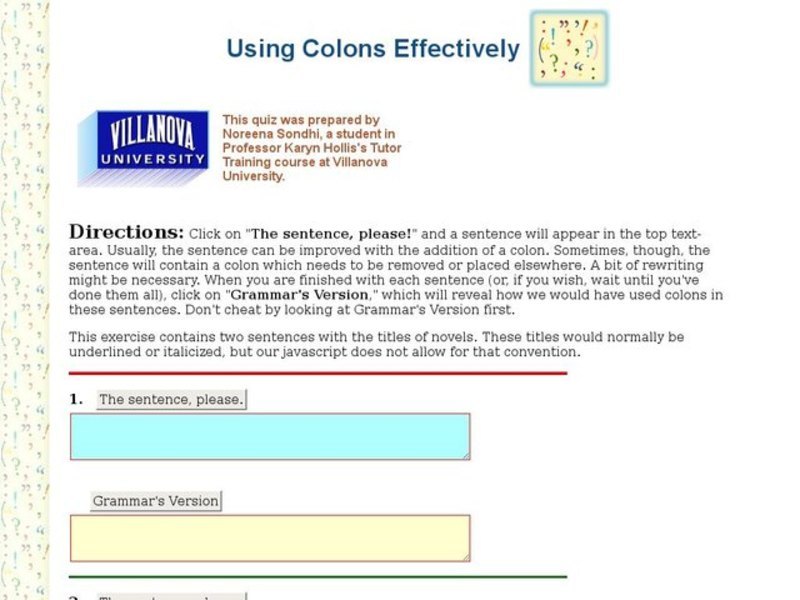 Using Colons Effectively Interactive