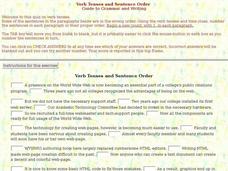 Verb Tenses and Sentence Order Interactive
