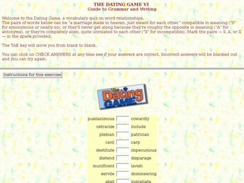 THE DATING GAME VI Interactive