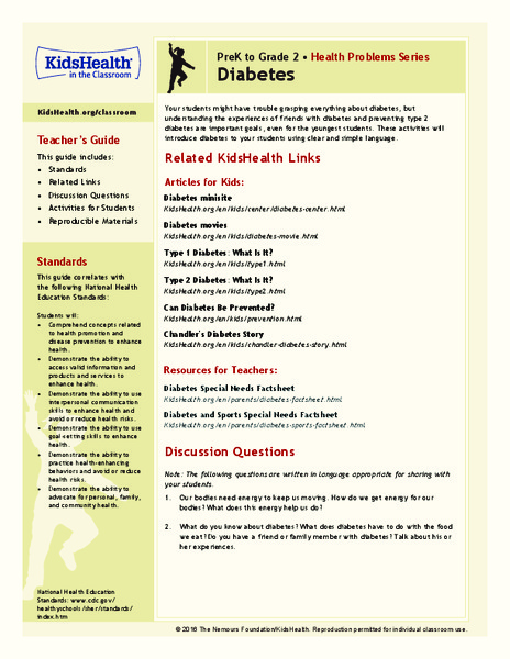 Diabetes: Grades K-2 Lesson Plan