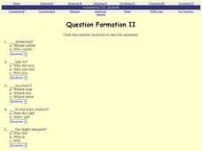 Question Formation II Interactive
