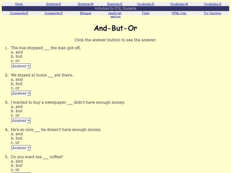 And - But - Or Interactive