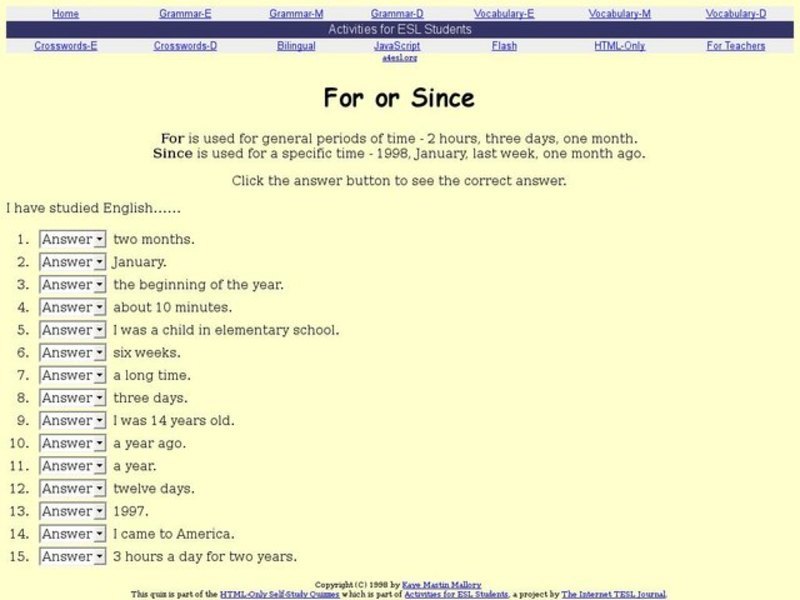 For or Since Interactive
