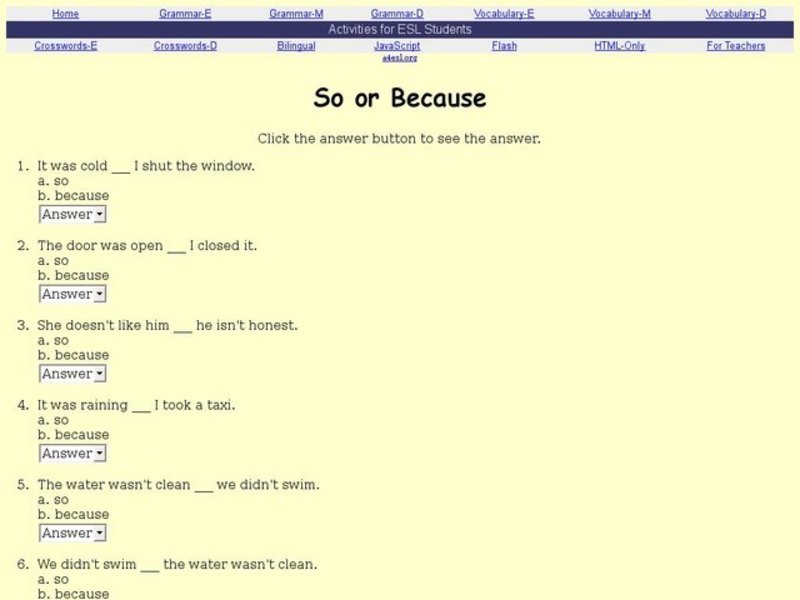 So or Because Interactive