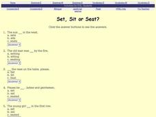 ESL Activity: Set, Sit or Seat? Interactive