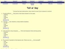 Tell or Say? Choose the Best Answer Interactive