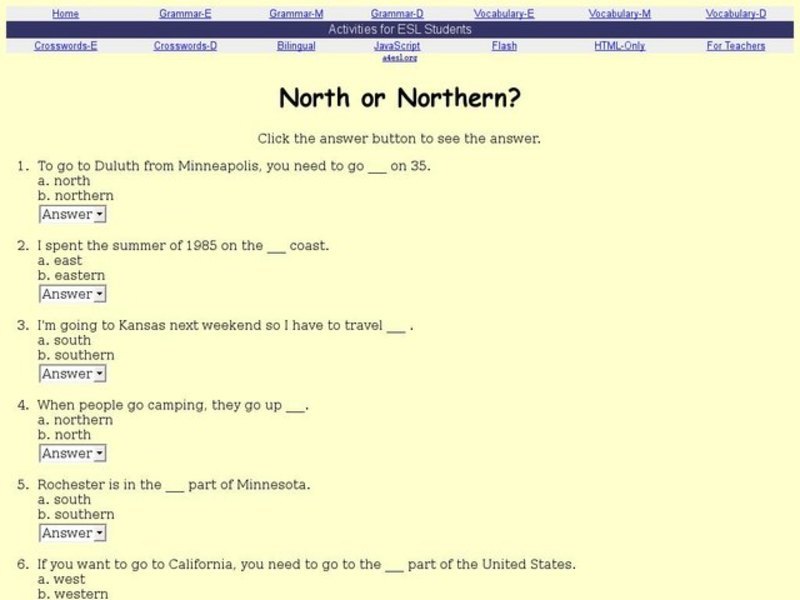 North Or Northern? Interactive