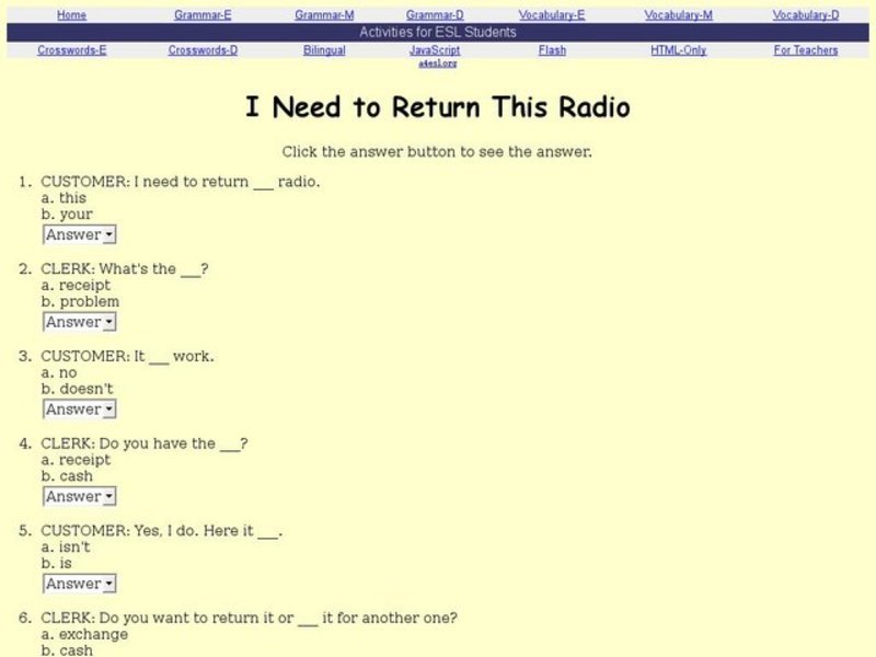 I Need to Return This Radio Interactive