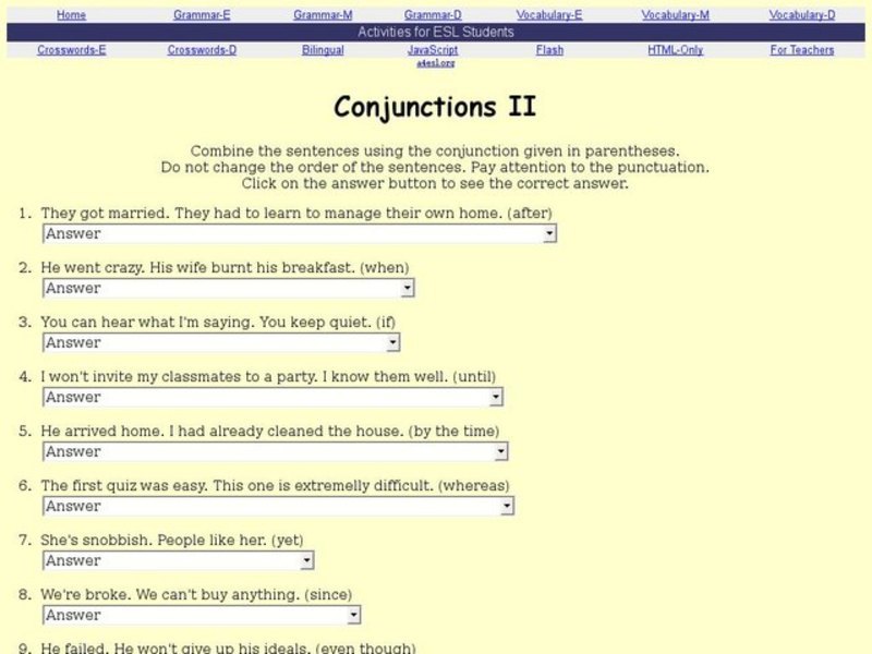 Conjunctions II Interactive