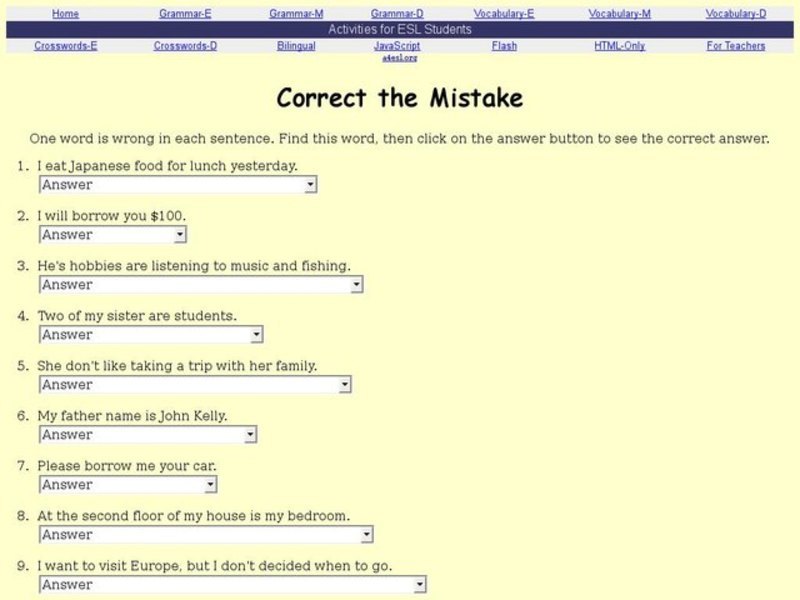 Correct the Mistake Interactive