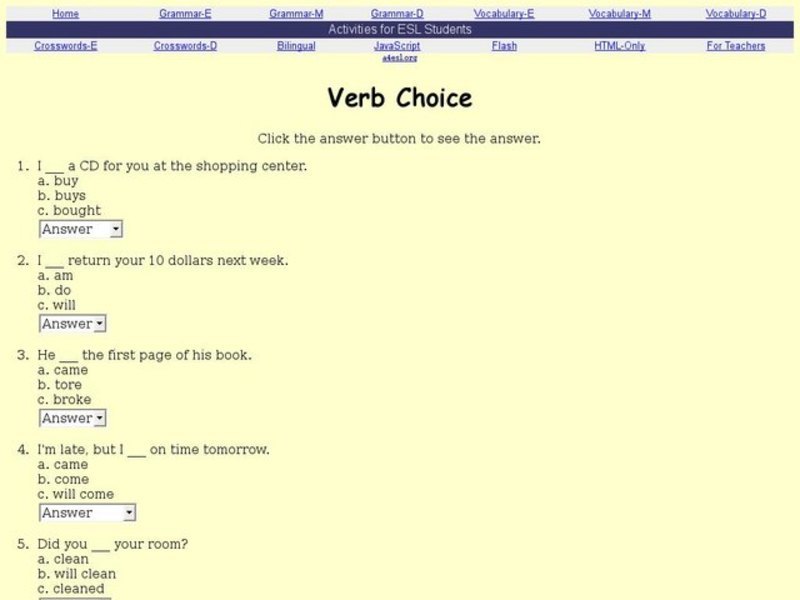 Verb Choice Interactive