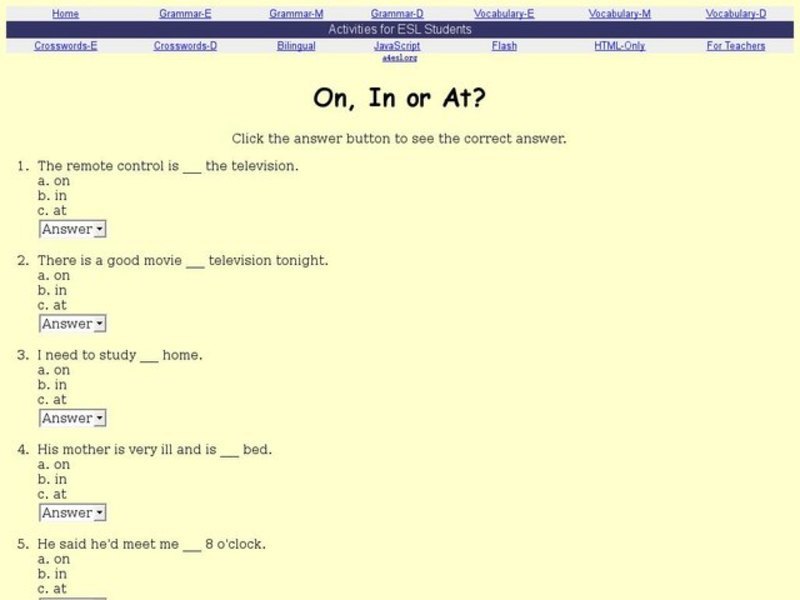 On, In, or At? Interactive