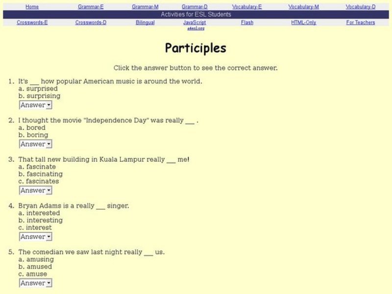 Participles Interactive