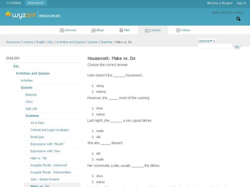 Housework: Make vs. Do Interactive