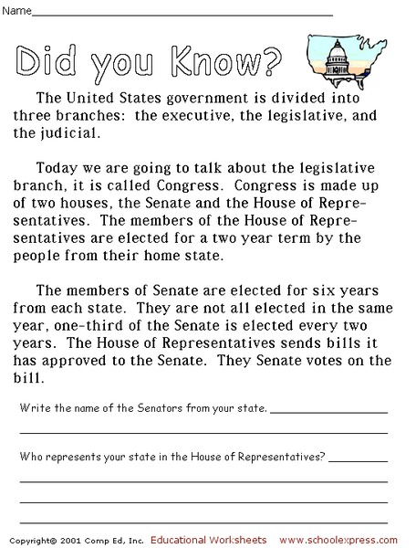 Did You Know? Worksheet