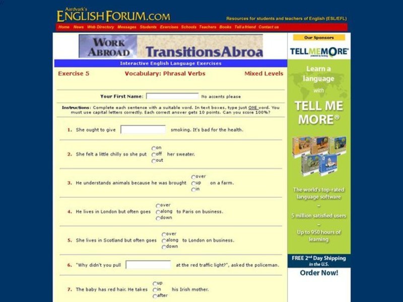 Vocabulary: Phrasal Verbs Interactive