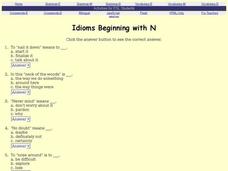 Idioms Beginning with N Interactive