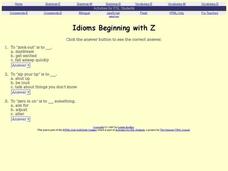 Idioms Beginning with Z Interactive