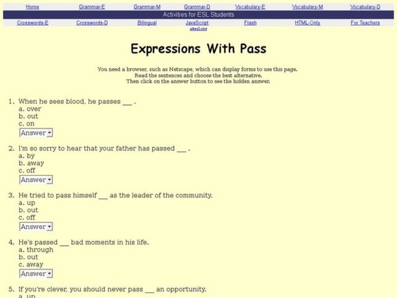 Expressions With Pass Interactive