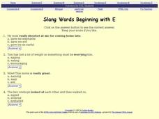 Slang Words Beginning with E Interactive