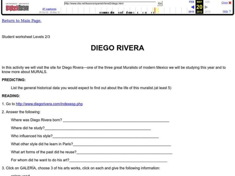 Diego Rivera Lesson Plan