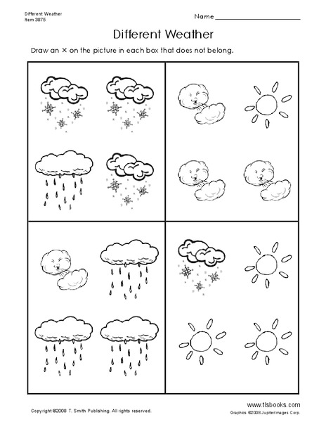 Different Weather Worksheet