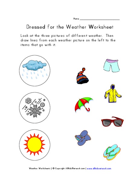 Different Weather Worksheet