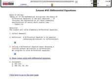 Differential Equations Lesson Plan