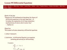 Differential Equations Lesson Plan