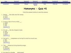 Homonyms - Quiz 41 Interactive