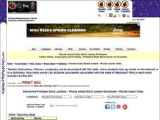 Rhode Island Cities Word Jumble Interactive